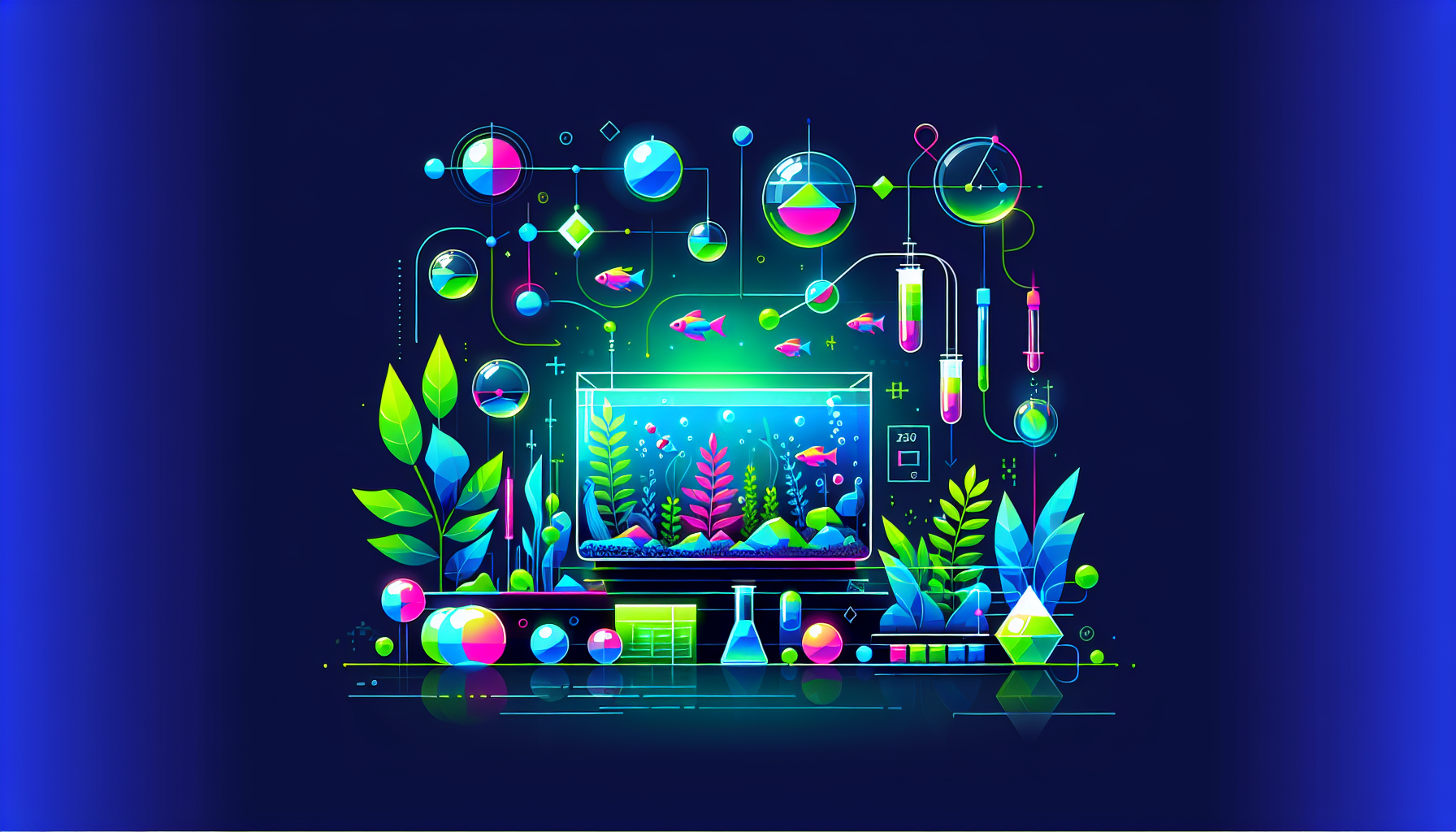 Modern flat design aquascaping illustration for undefined
