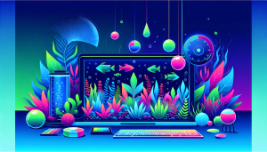 Modern flat design aquascaping illustration for undefined