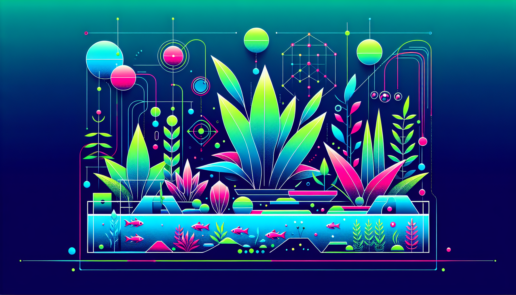 Modern flat design aquascaping illustration for undefined
