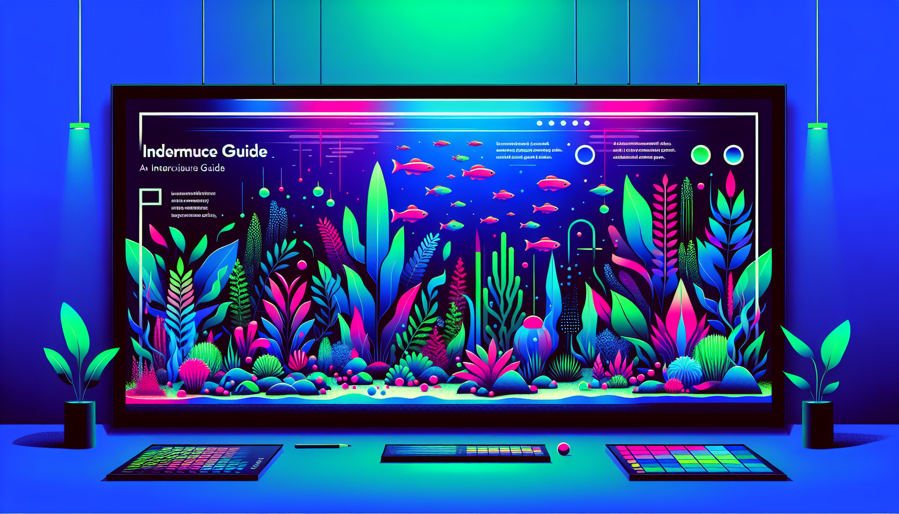 Modern flat design aquascaping illustration for undefined