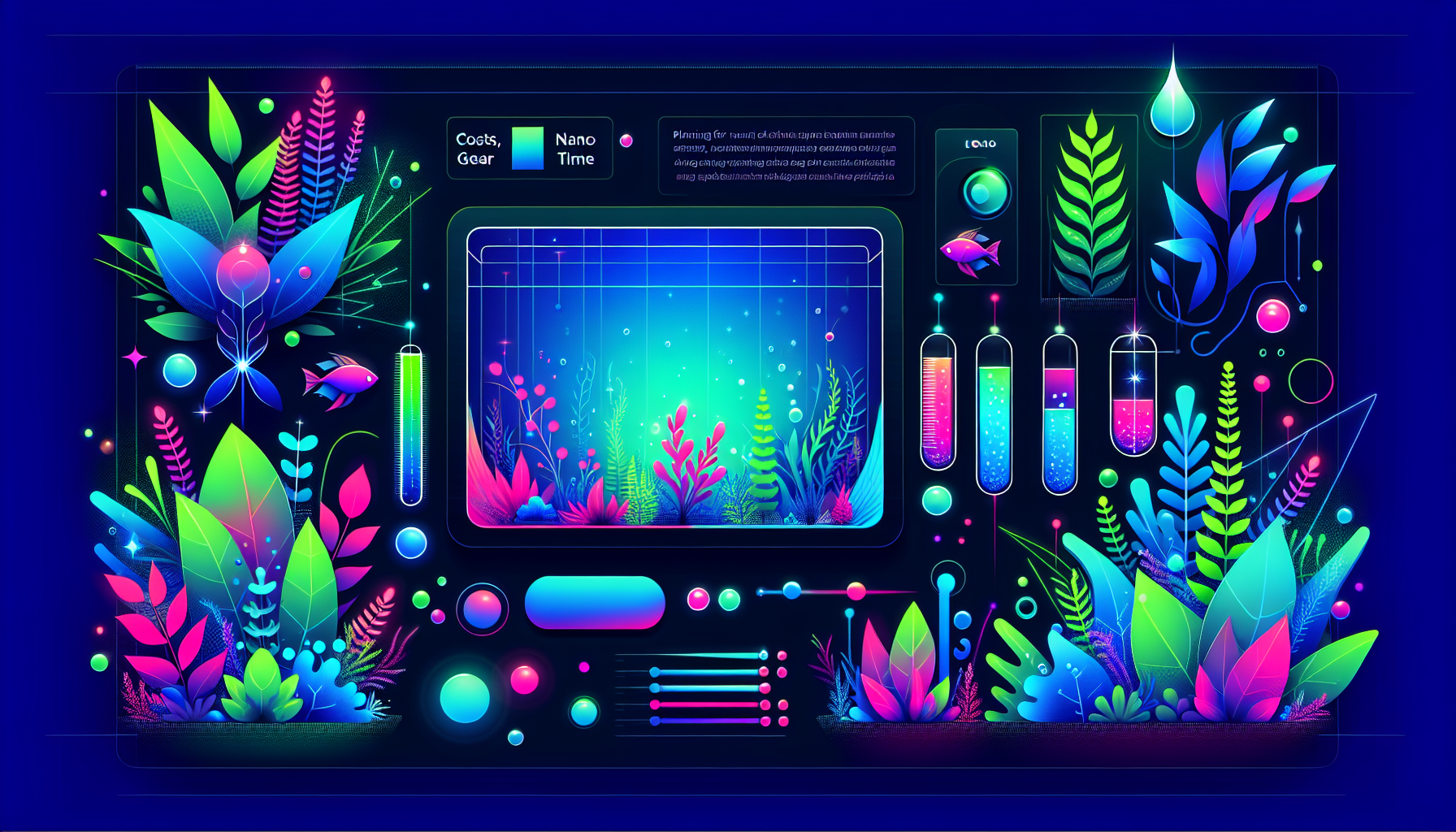 Modern flat design aquascaping illustration for undefined