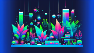 Modern flat design aquascaping illustration for undefined