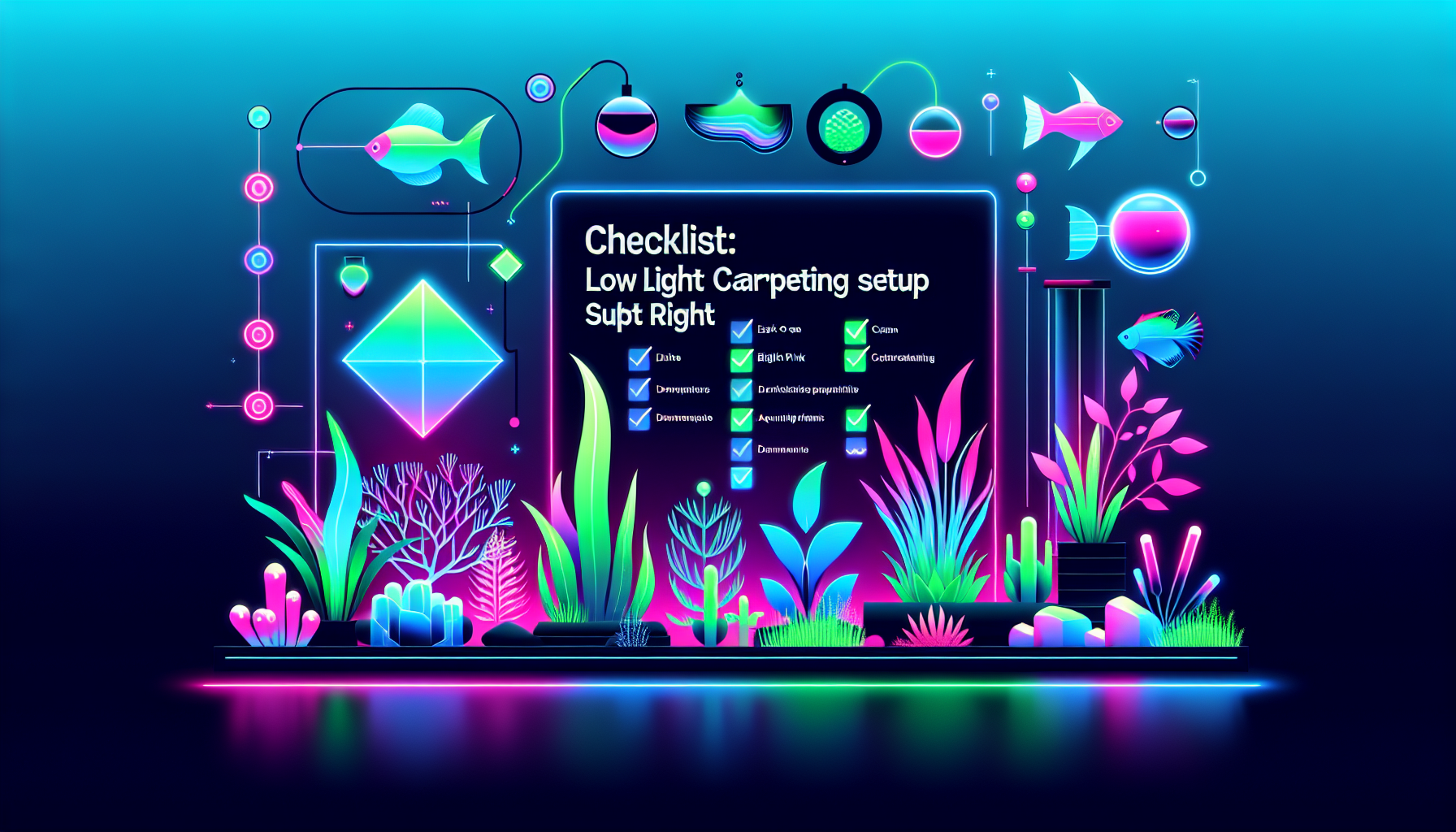 Modern flat design aquascaping illustration for undefined