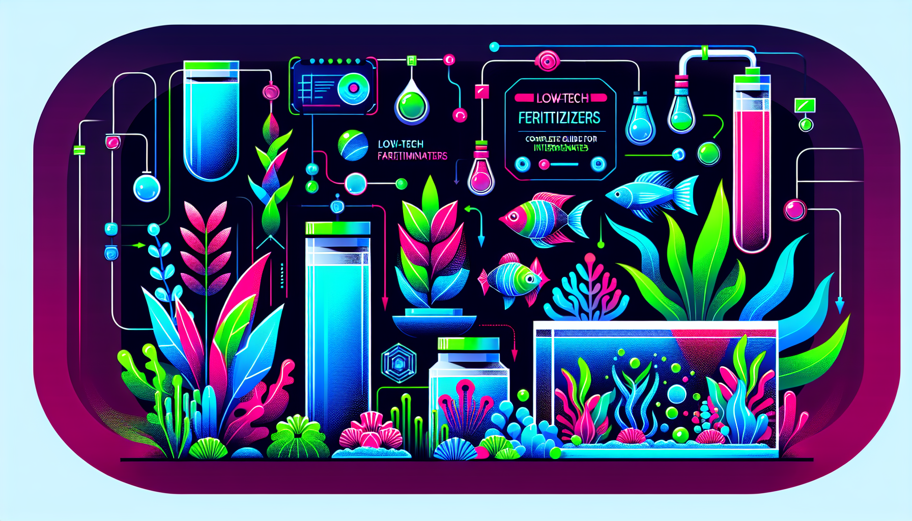 Modern flat design aquascaping illustration for undefined