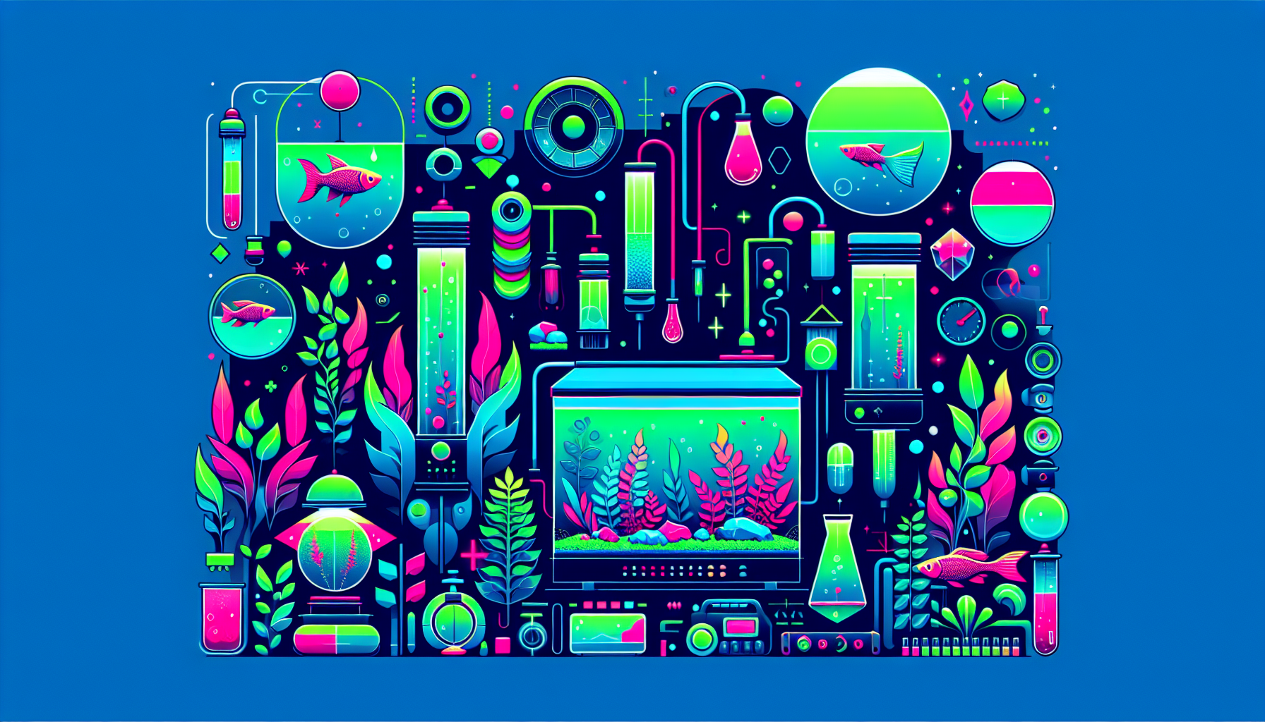 Modern flat design aquascaping illustration for undefined