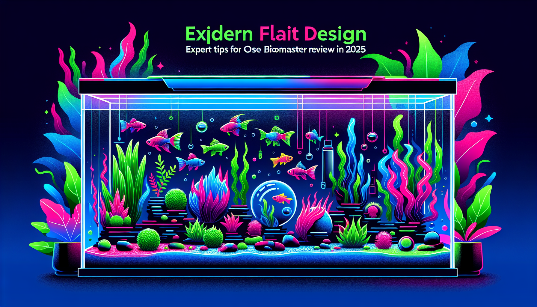 Modern flat design aquascaping illustration for undefined