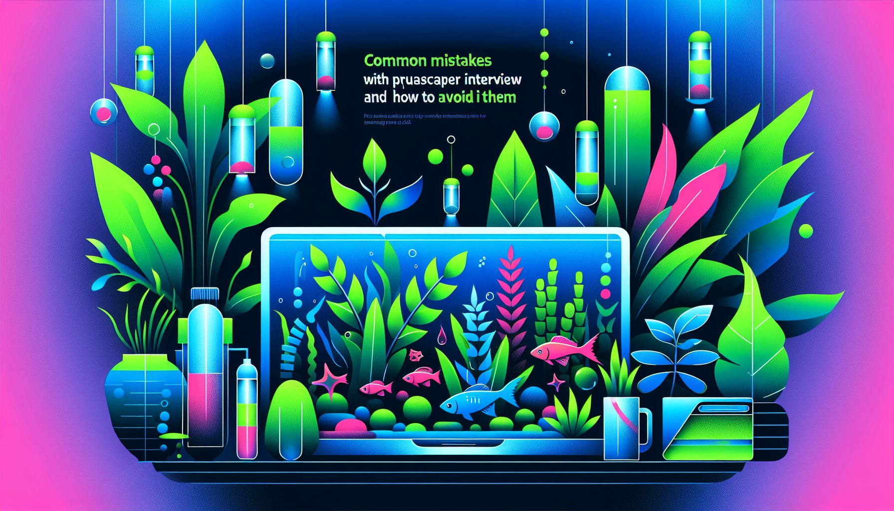 Modern flat design aquascaping illustration for undefined