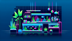 Modern flat design aquascaping illustration for undefined