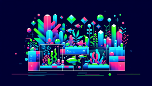 Modern flat design aquascaping illustration for undefined