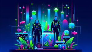 Modern flat design aquascaping illustration for undefined