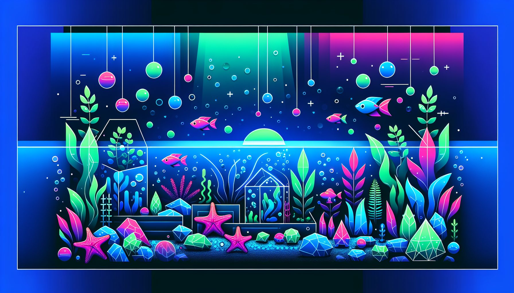 Modern flat design aquascaping illustration for undefined