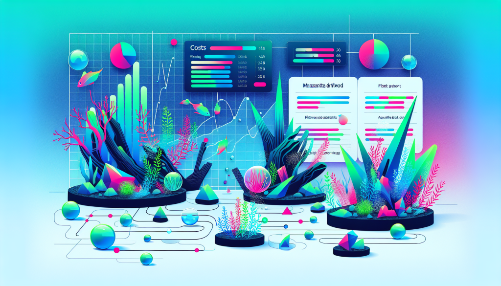 Modern flat design aquascaping illustration for undefined