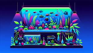 Modern flat design aquascaping illustration for undefined