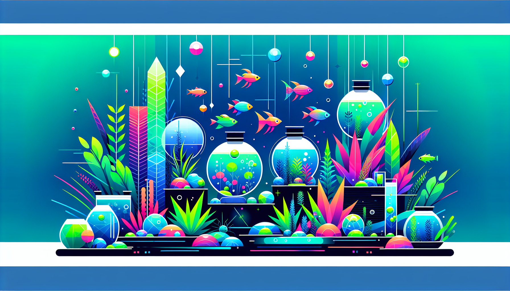 Modern flat design aquascaping illustration for undefined