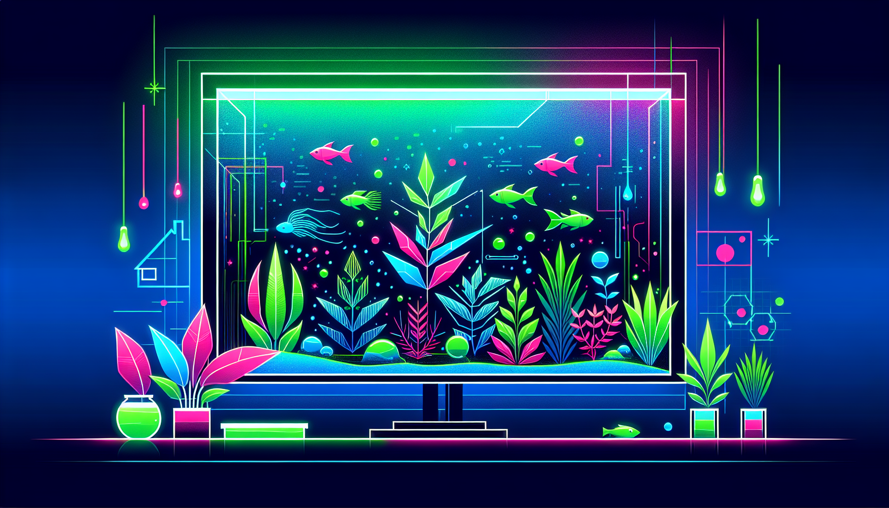 Modern flat design aquascaping illustration for undefined