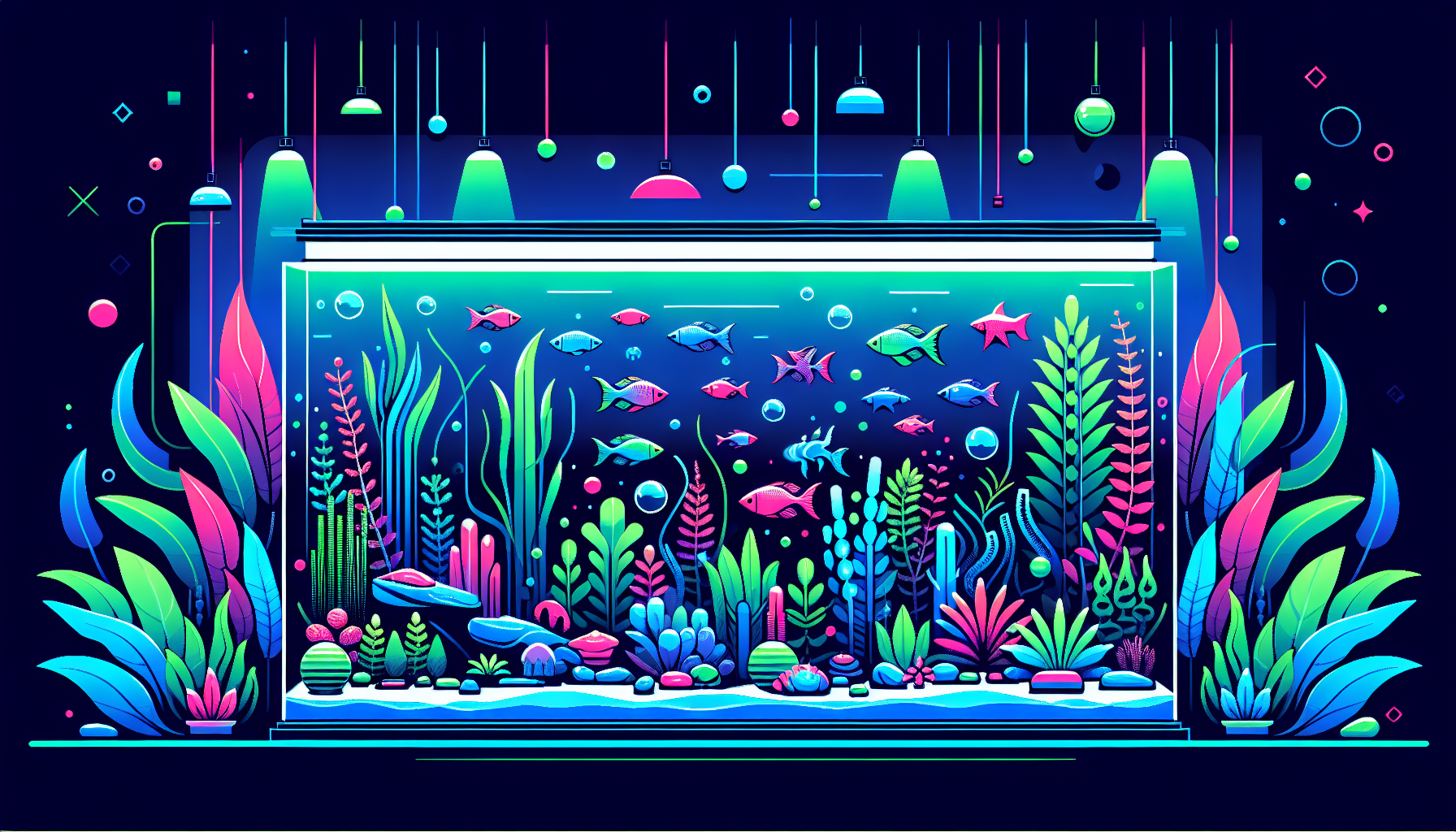 Modern flat design aquascaping illustration for undefined