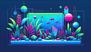 Modern flat design aquascaping illustration for undefined