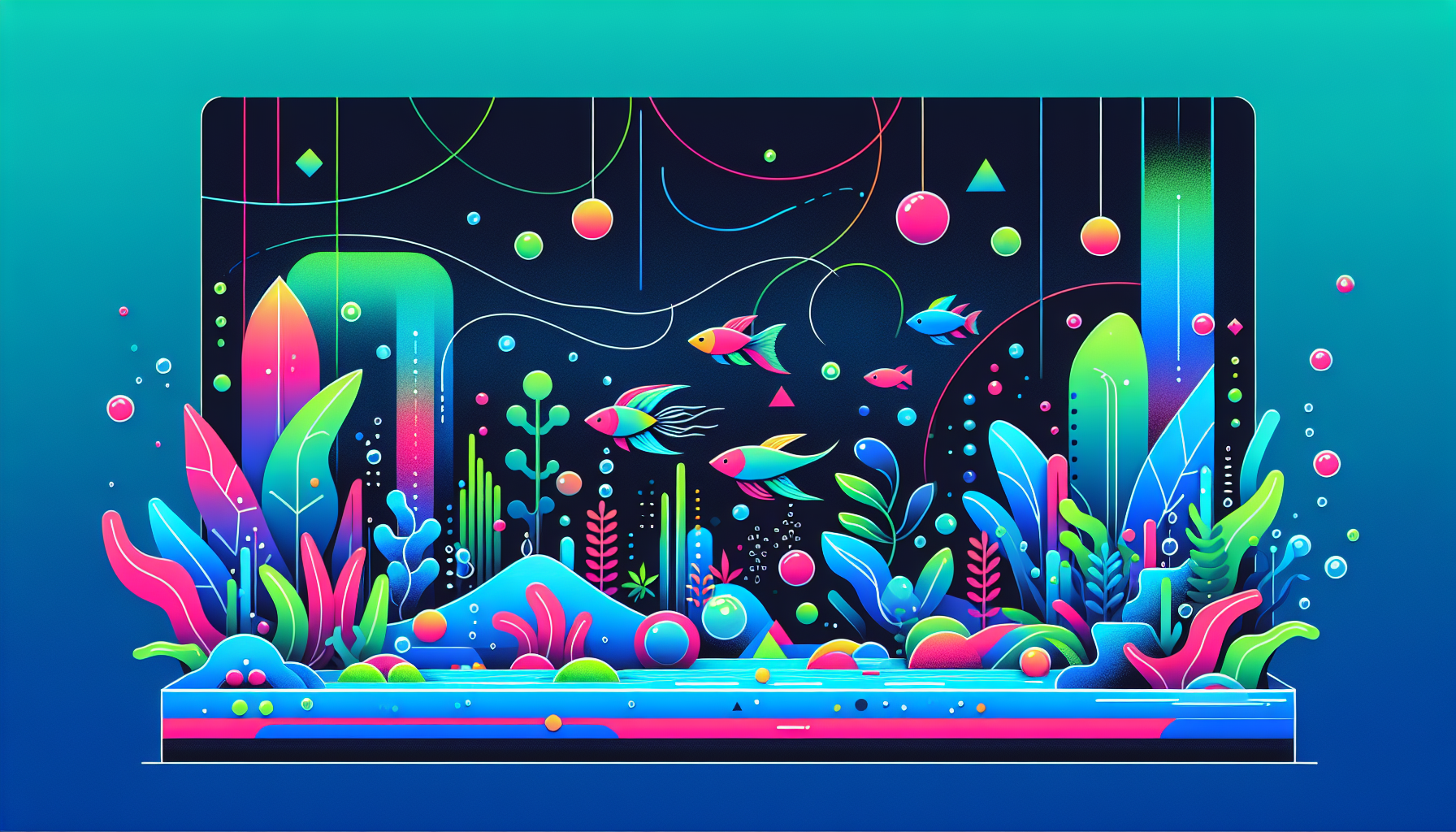 Modern flat design aquascaping illustration for undefined