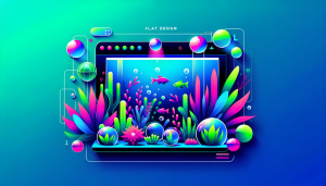Modern flat design aquascaping illustration for undefined