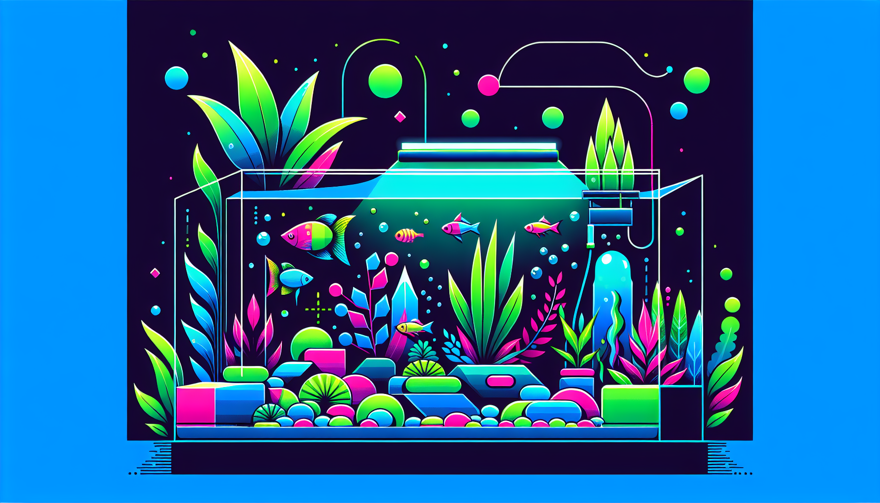 Modern flat design aquascaping illustration for undefined