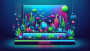 Modern flat design aquascaping illustration for undefined