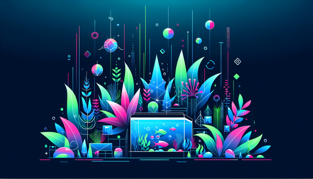 Modern flat design aquascaping illustration for undefined