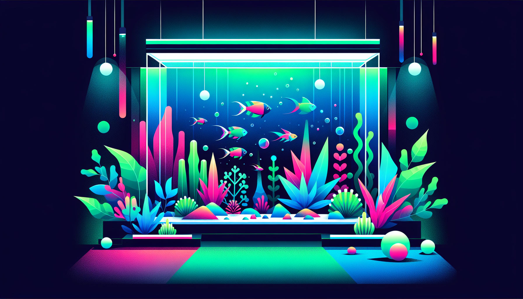 Modern flat design aquascaping illustration for undefined