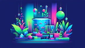 Modern flat design aquascaping illustration for undefined