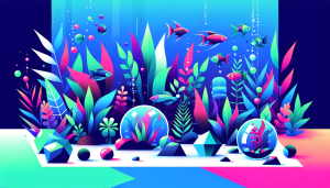 Modern flat design aquascaping illustration for undefined