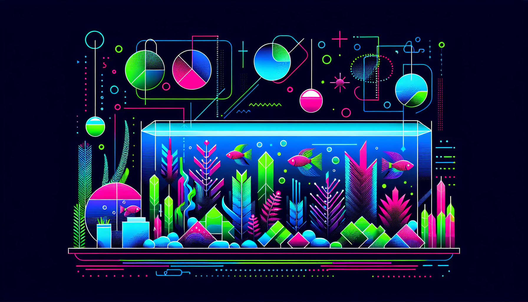 Modern flat design aquascaping illustration for undefined