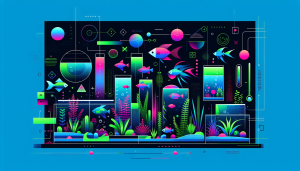 Modern flat design aquascaping illustration for undefined