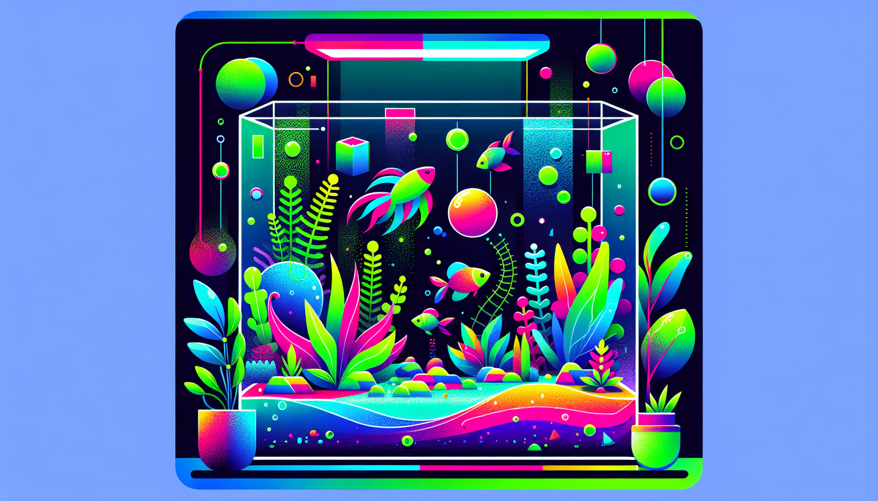 Modern flat design aquascaping illustration for undefined