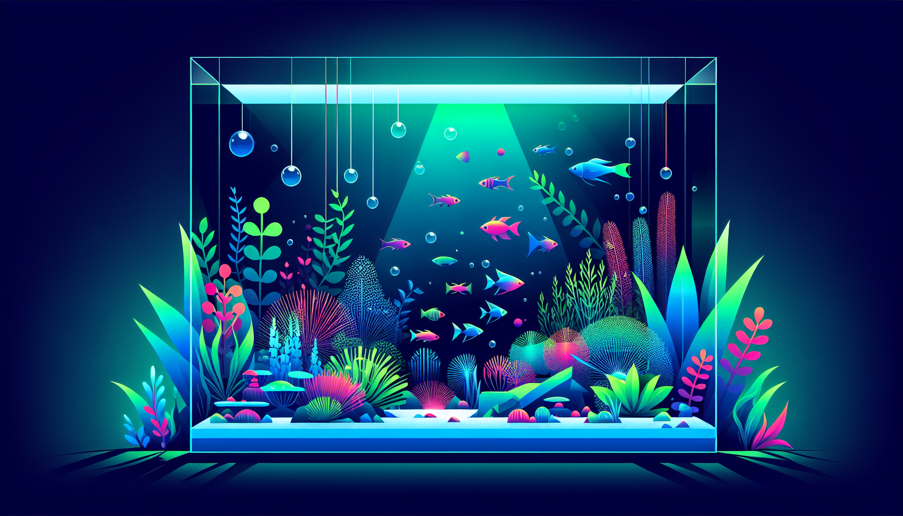 Modern flat design aquascaping illustration for undefined