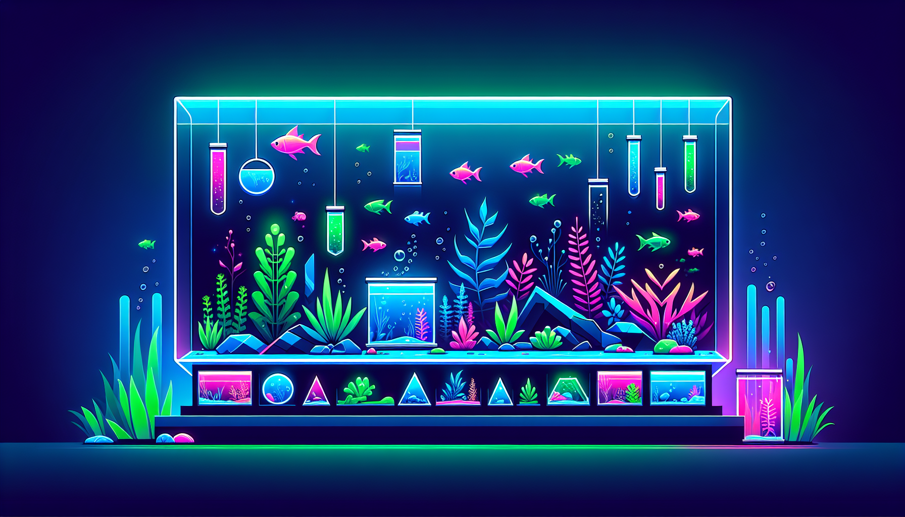 Modern flat design aquascaping illustration for undefined