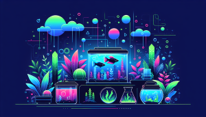 Modern flat design aquascaping illustration for undefined