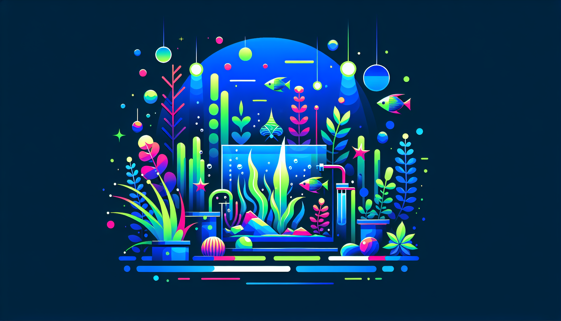 Modern flat design aquascaping illustration for undefined