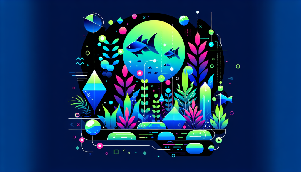 Modern flat design aquascaping illustration for undefined