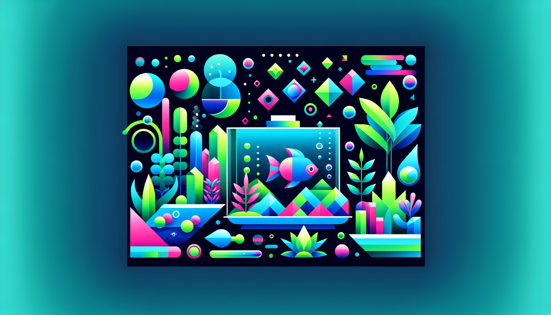 Modern flat design aquascaping illustration for undefined