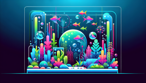 Modern flat design aquascaping illustration for undefined