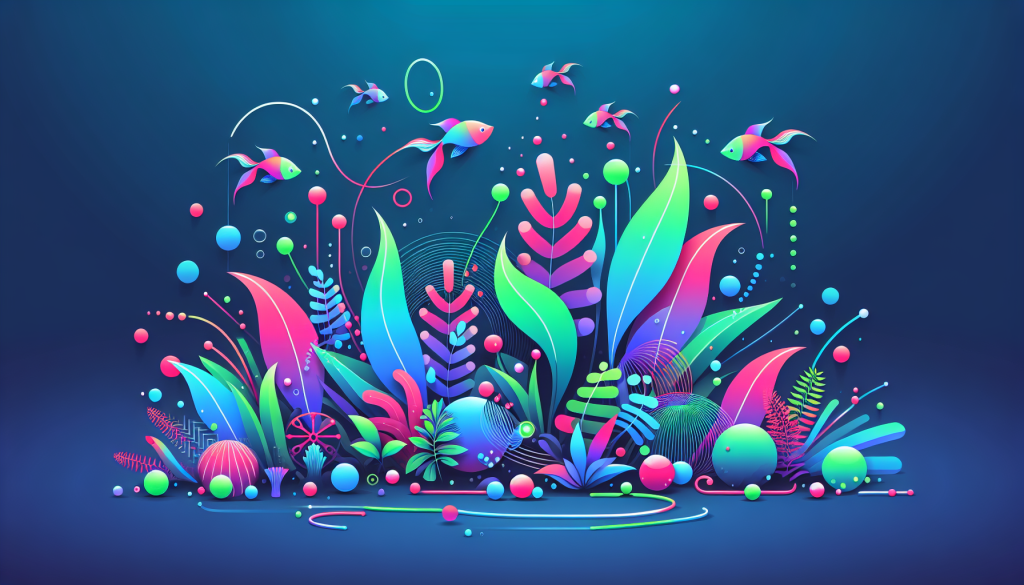 Modern flat design aquascaping illustration for undefined