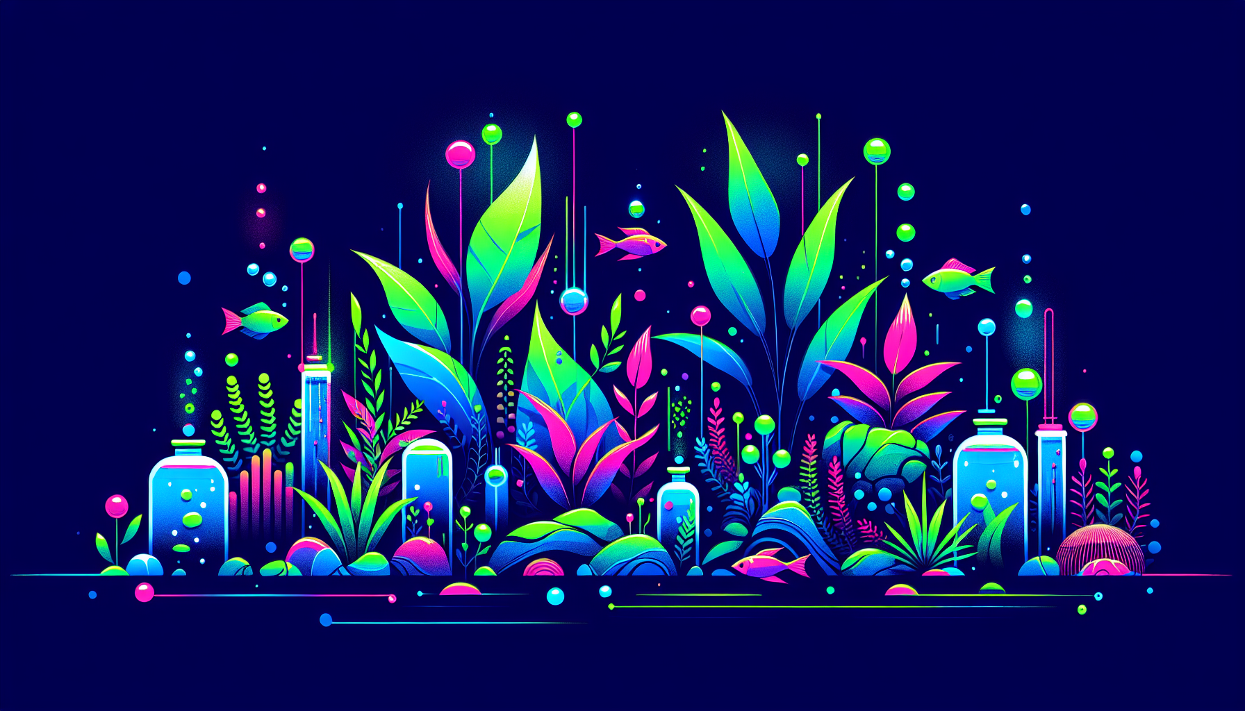 Modern flat design aquascaping illustration for undefined