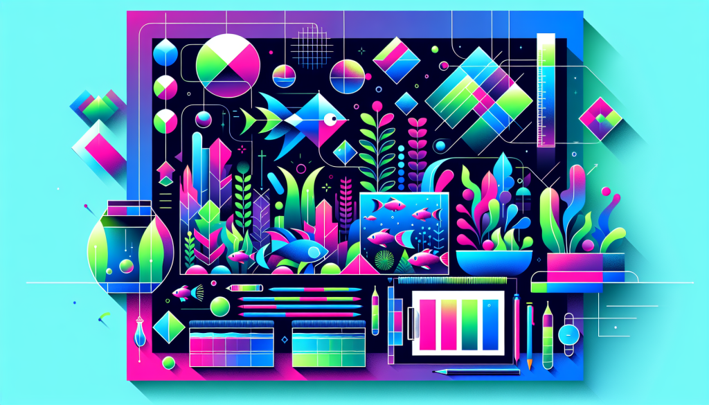 Modern flat design aquascaping illustration for undefined