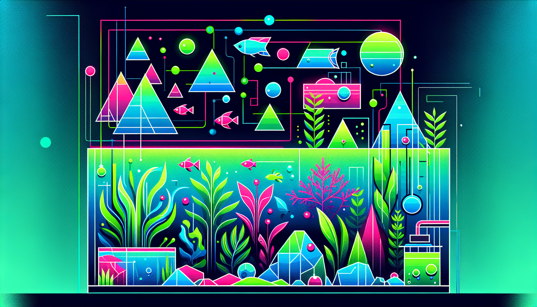 Modern flat design aquascaping illustration for undefined