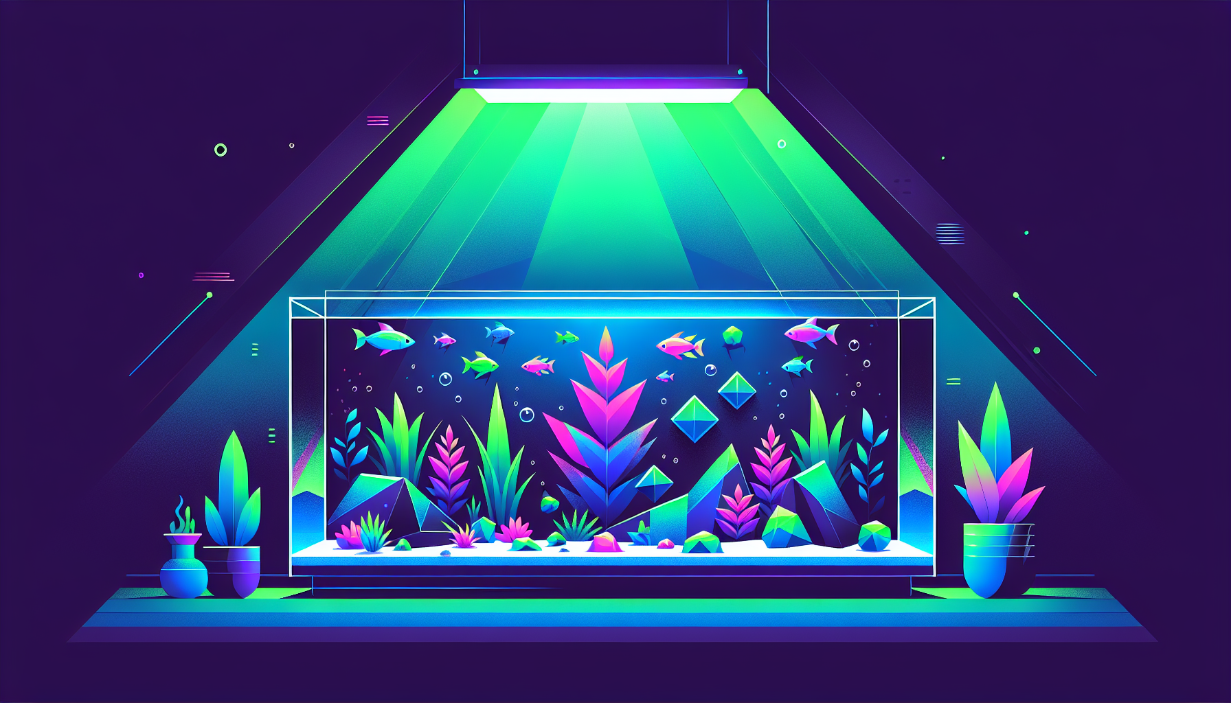 Modern flat design aquascaping illustration for undefined