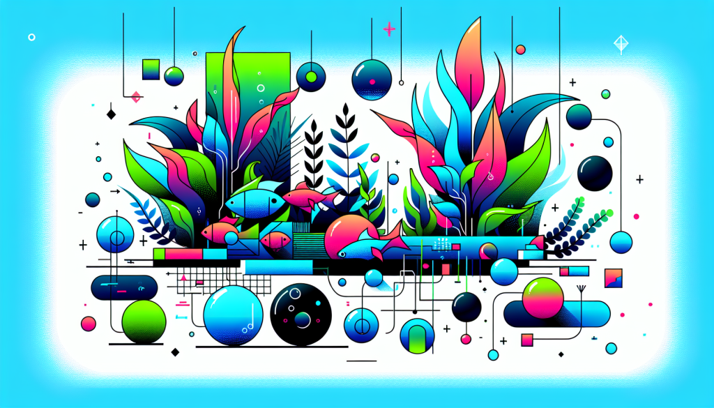 Modern flat design aquascaping illustration for undefined