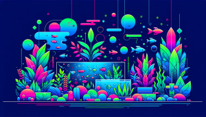 Modern flat design aquascaping illustration for undefined